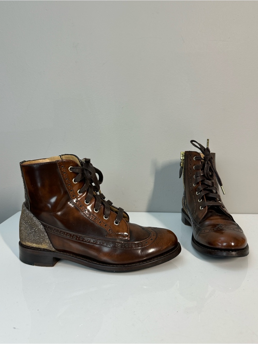 The Office of Angela Scott Mr. Harrison Boot Brown Size 35.5(5.5) Steampunk Boho